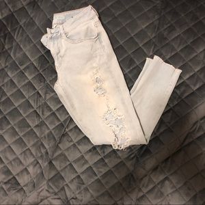 American Eagle Crop Holey Jeans